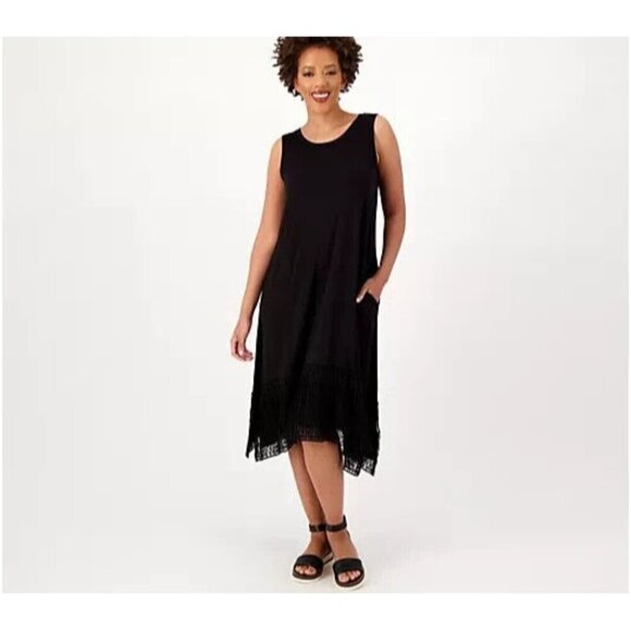 LOGO by Lori Goldstein Regular Rayon 230 Dress Black XS A592719 - Picture 1 of 1